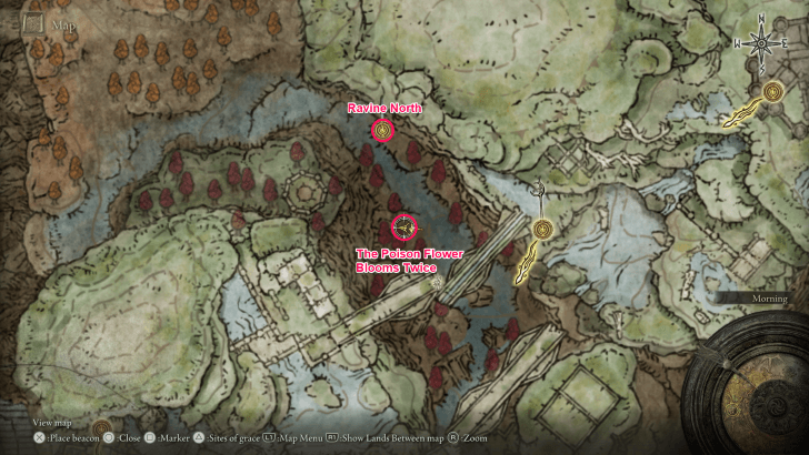 Elden Ring - The Poison Flower Blooms Twice Ash of War Map Location