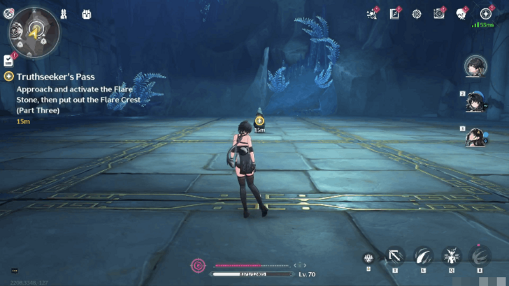 Wuthering Waves - Approach and activate the Flare Stone, then put out the Flare Crest (Part Three)