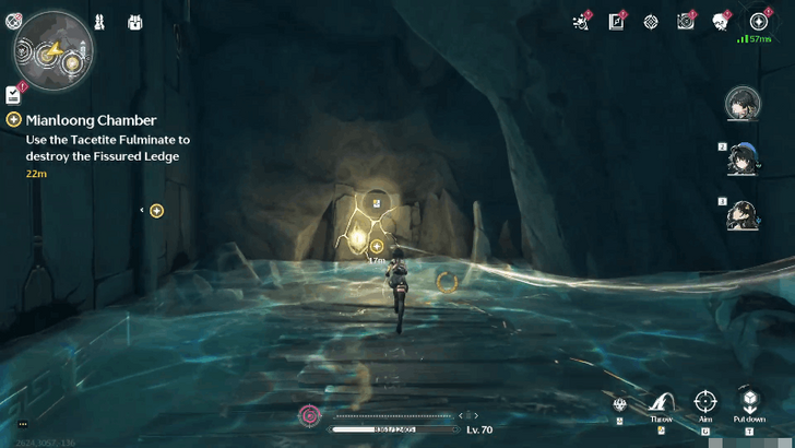 Wuthering Waves - Use the Tacetite Fulminate to destroy the Fissured Ledge