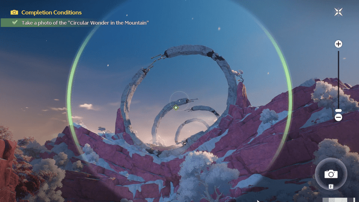 Wuthering Waves - Photo III - Take a Photo of the Circular Wonder in the Mountain