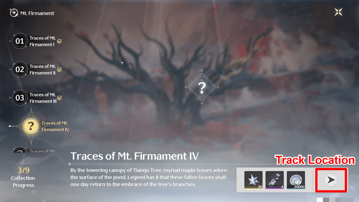 Wuthering Waves - Traces of Mt. Firmament - Track Photo Spots