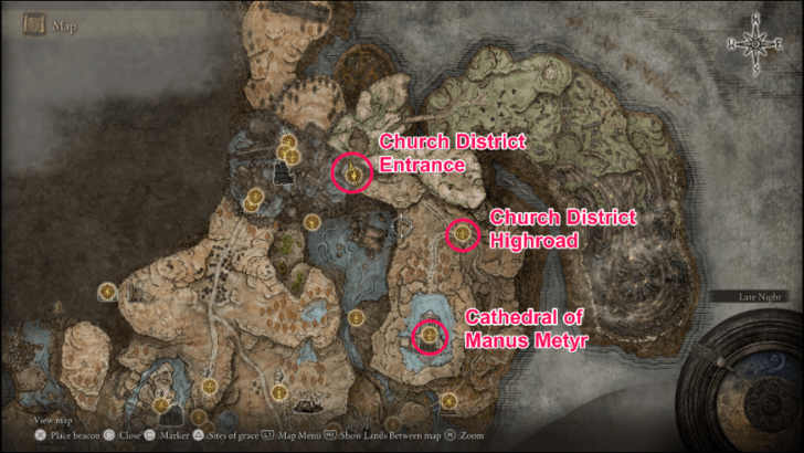 how to reach the Church District Entrance