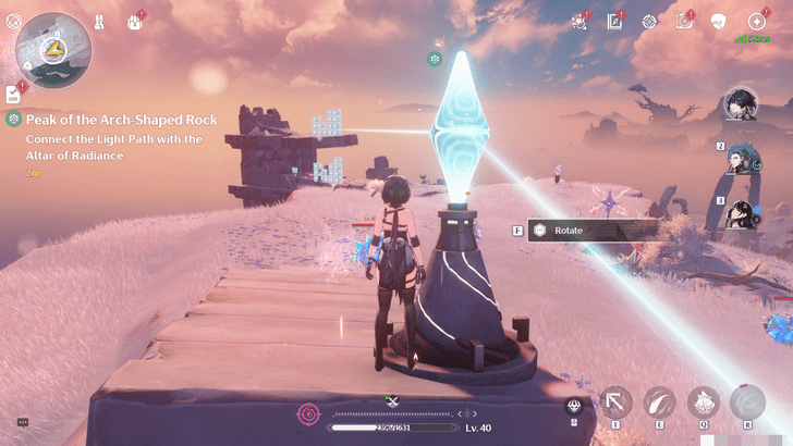 Wuthering Waves - Peak of the Arch-Shaped Rock - Rotate the Second Light Path