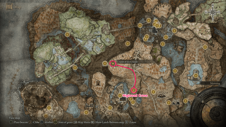Elden Ring - Church of the Crusade Map Location