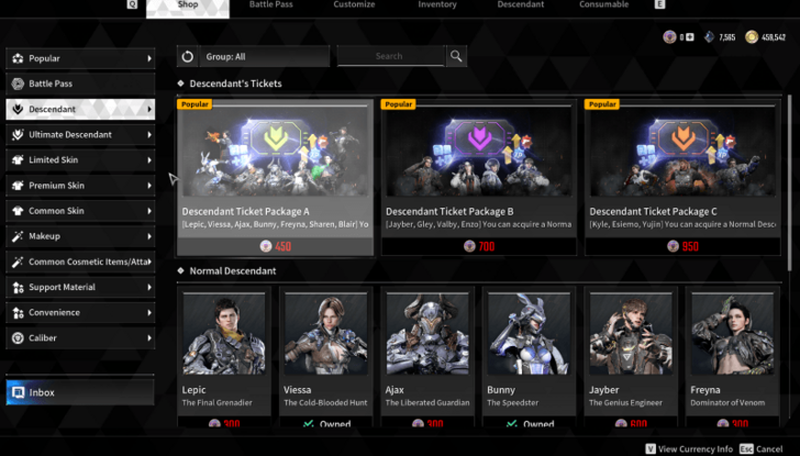 Purchase Descendants Using Caliber