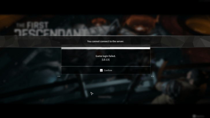 Error Code LE13 The First Descendant