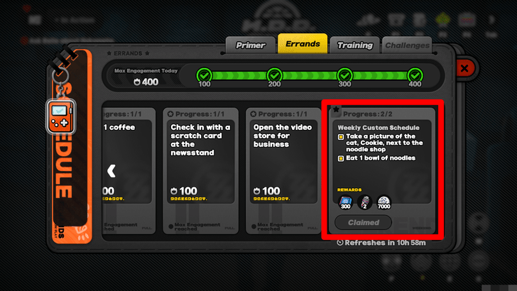 Complete Weekly Errands