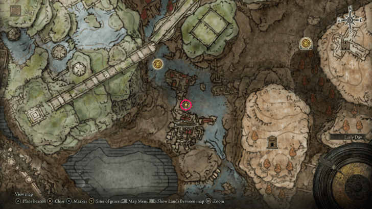 Elden Ring - Temple Town Ruins Spiritgrave Stone Map Location