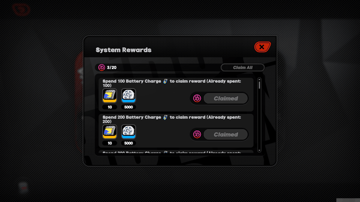 Claim System Rewards