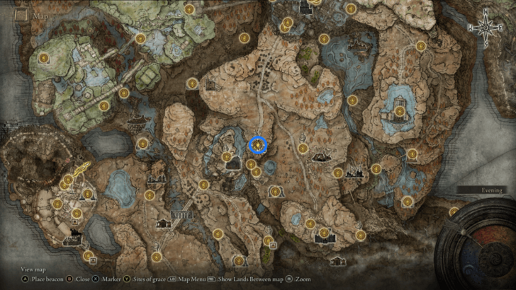 Elden Ring - Lacerating Crossed-Tree Map View