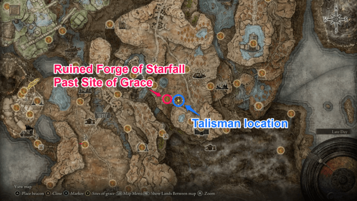 Elden Ring - Smithing Talisman Map View