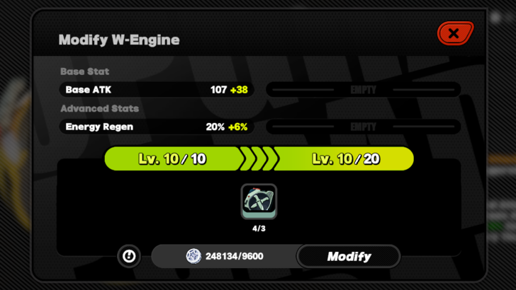 Modifying W-Engine (Increasing Level Cap)