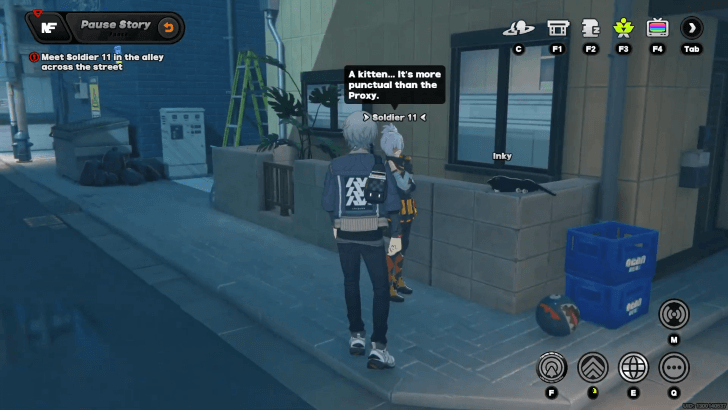 Talk to Soldier 11 in the Alley