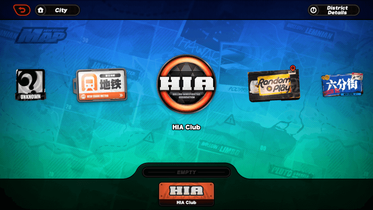 HIA Club Fast Travel Menu