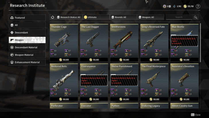 Ultimate Weapon Research