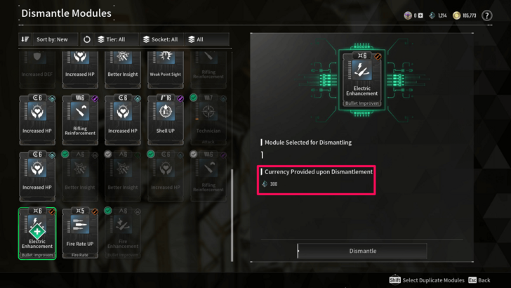 The First Descendant - Shards Given After Dismantling Modules