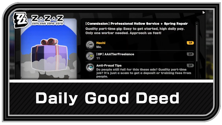 Zenless Zone Zero - Daily Good Deed Commission Guide