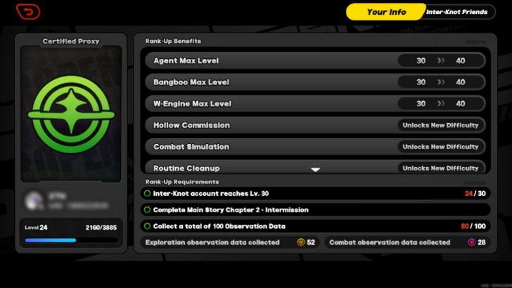 Check Inter-Knot Reputation in Your Profile Info