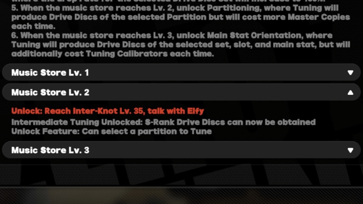 Bardic Needle Music Store Levels