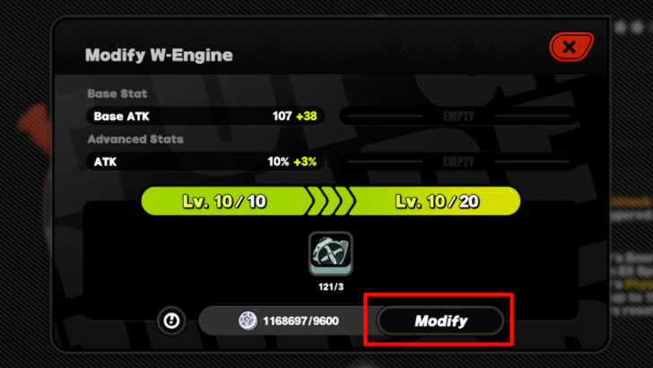 Modify W-Engines