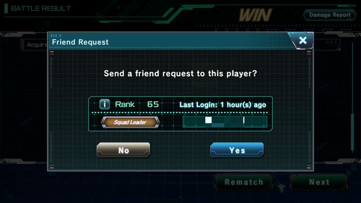 Sending a Friend Request - Gundam UC Engage