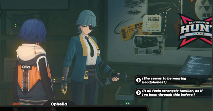 Talk to Ophelia during Chapter 2 Intermission