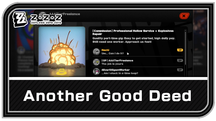 Zenless Zone Zero - Another Good Deed Commission Guide