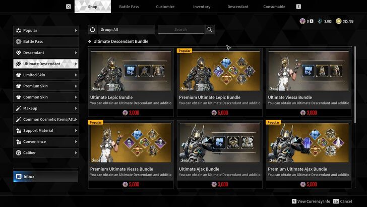 The First Descendant - Ultimate Descendants Shop