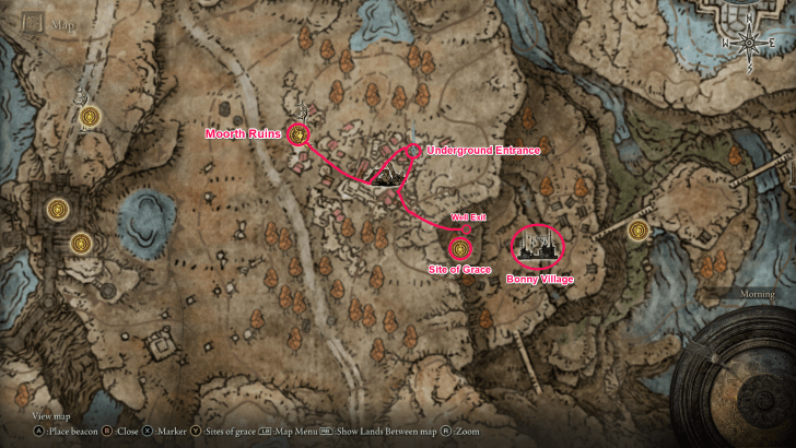 Elden Ring - Bonny Village Map Location