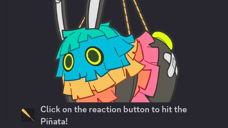 Click the React Button to Hit the Piñata