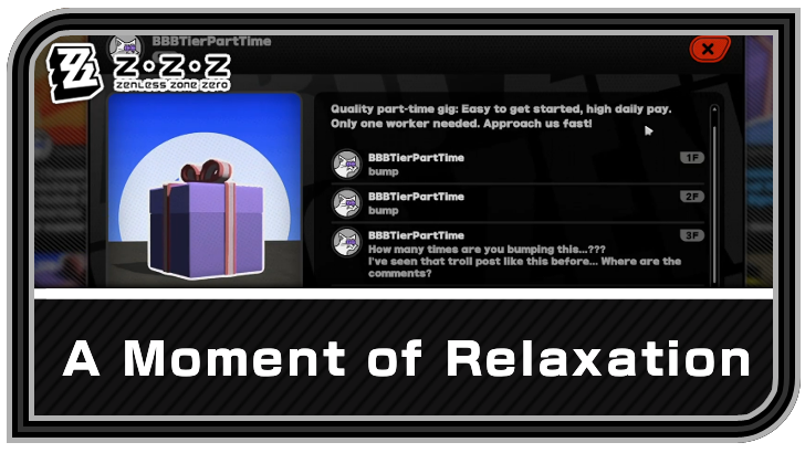 Zenless Zone Zero - A Moment of Relaxation Commission Guide