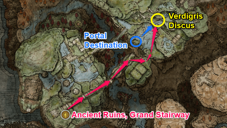 Elden Ring - Verdigris Discus Map Location