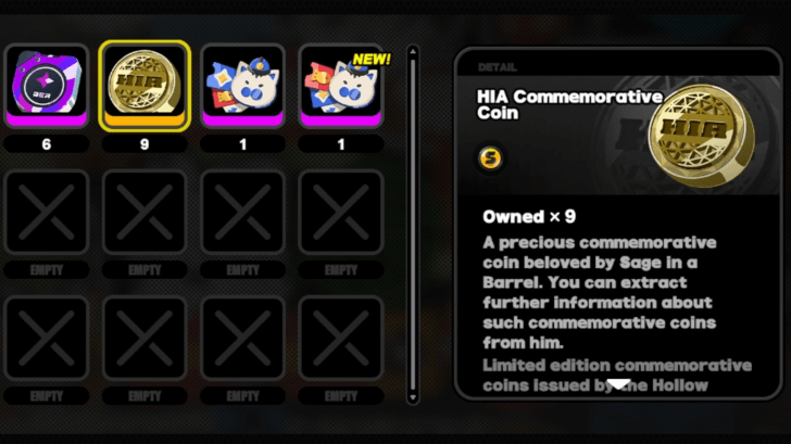 HIA Coin in Inventory