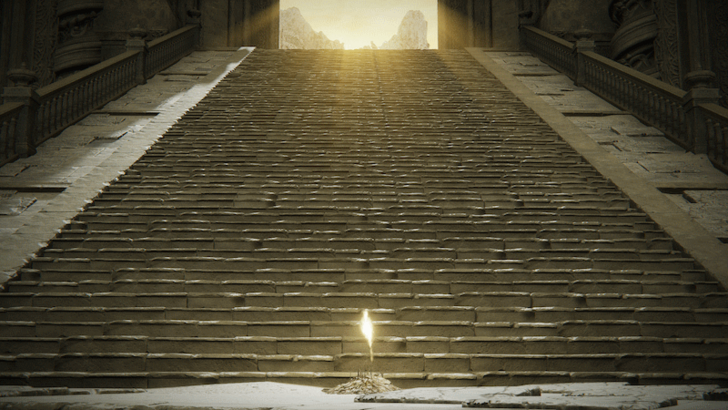 Elden Ring - Divine Gate Front Staircase Site of Grace World Location