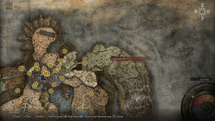 Elden Ring - Fingerstone Hill Site of Grace Map Location