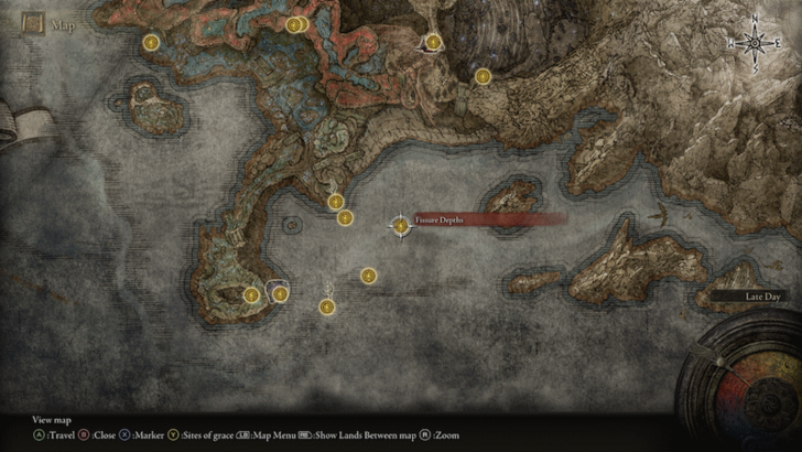 Elden Ring - Fissure Depths Site of Grace Map Location