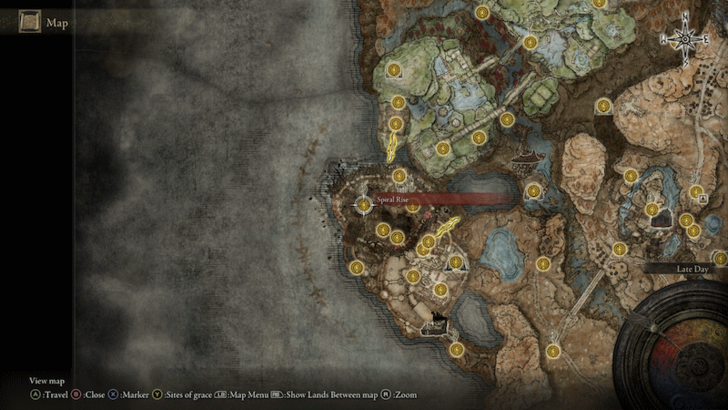 Elden Ring - Spiral Rise Site of Grace Map Location