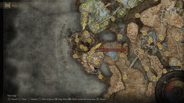 Elden Ring - Stagefront Site of Grace Map Location