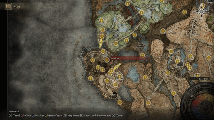 Elden Ring - First Rise Site of Grace Map Location