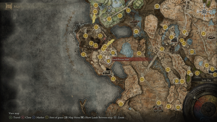 Elden Ring - Small Private Altar Site of Grace Map Location