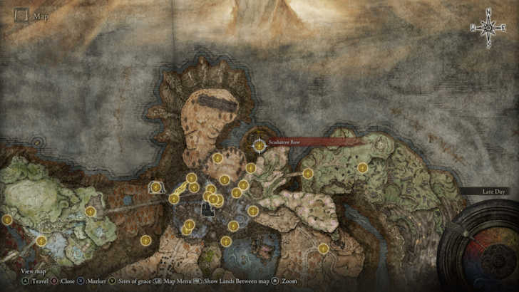 Elden Ring - Scadutree Base Site of Grace Map Location