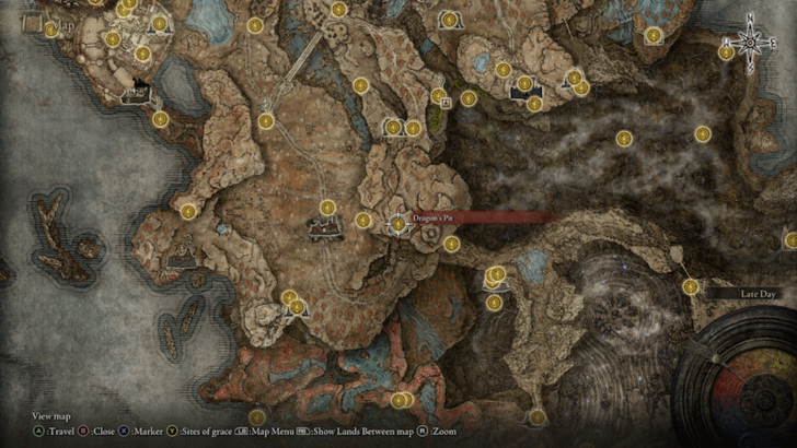 Elden Ring - Dragon Pit Site of Grace Map Location