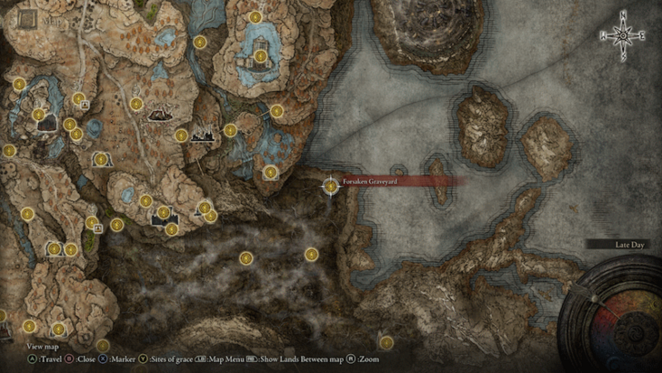 Elden Ring - Forsaken Graveyard Site of Grace Map Location