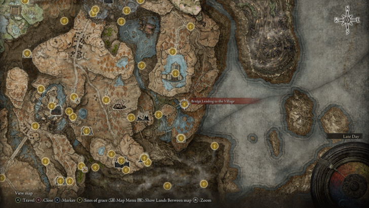 Elden Ring - Bridge Leading to the Village Site of Grace Map Location