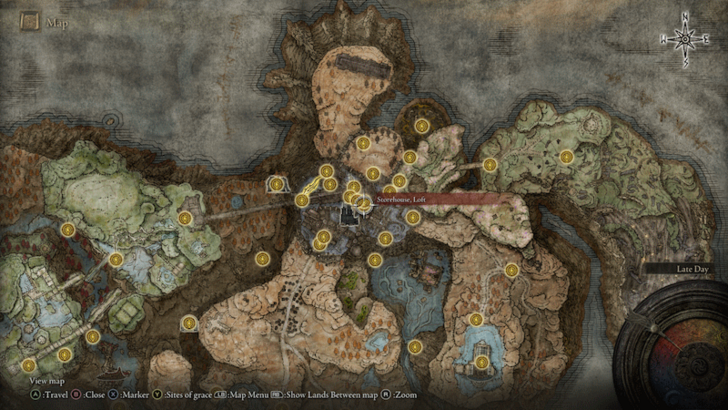 Elden Ring - Storehouse, Loft Site of Grace Map Location