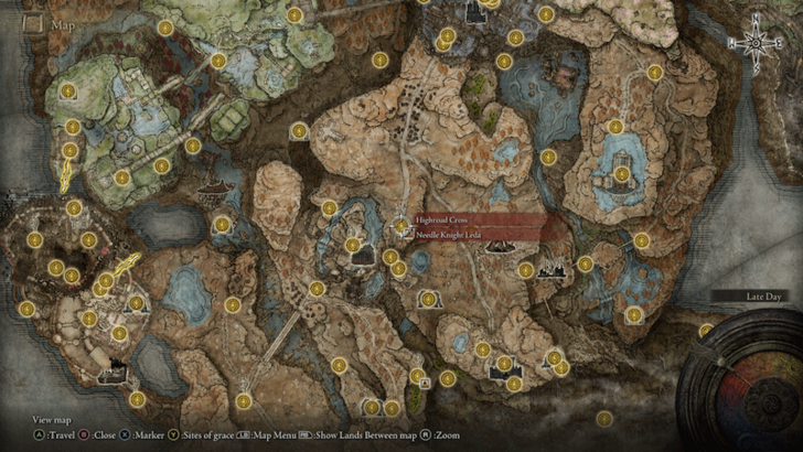 Elden Ring - Highroad Cross Site of Grace Map Location