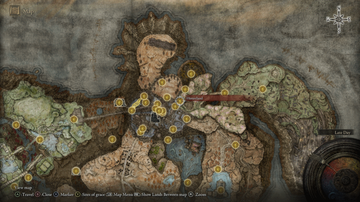 Elden Ring - Hinterland Site of Grace Map Location