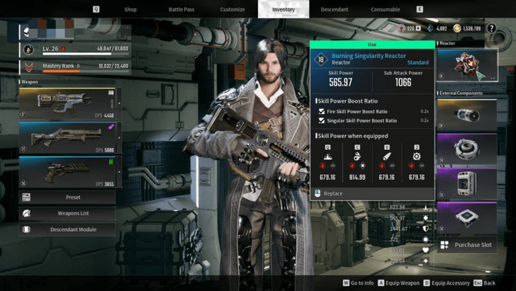 The First Descendant - How to Equip Reactor Inventory