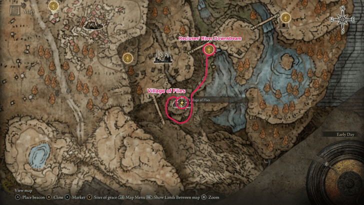 Elden Ring - Village of Flies Map Location