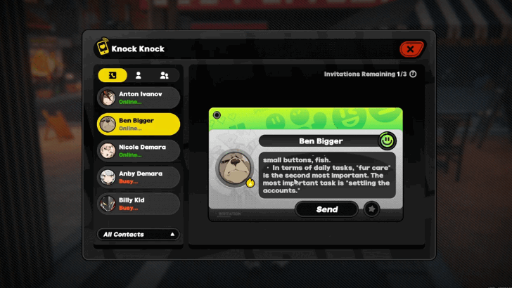 Send Ben an Invitation